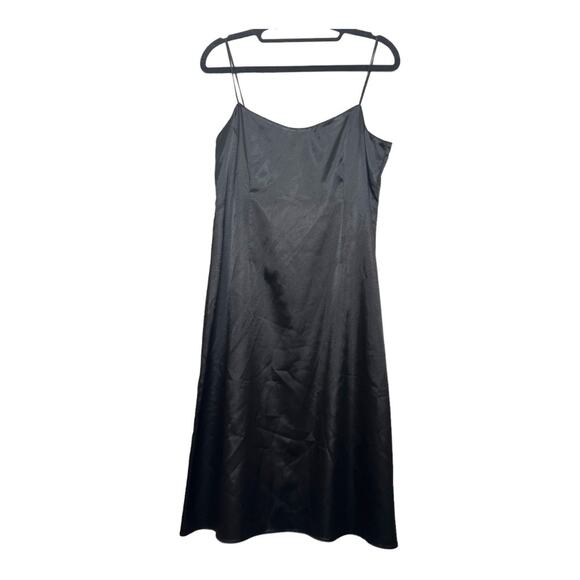 Teri John by Rickie Freeman Black Satin Silk Mini Slip Dress w. 90s aesthetic - Picture 6 of 6